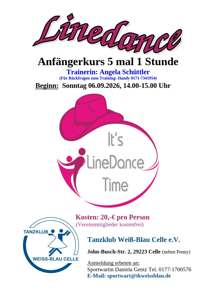 2026 09 06 Linedance Anfaengerkurs Schuettler Plakat